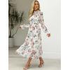 imageANRABESS Womens Fall Vacation Guest Dress 2025 Long Sleeve Mock Neck Mesh Floral Boho Flowy Casual Tea Party Midi DressesFloral White