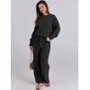 imageANRABESS Womens Fuzzy Fleece Pajama Sets 2 Piece Outfits Long Sleeve Top Wide Leg Pants Lounge Matching Set 2025 Fall WinterBlack