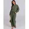 imageANRABESS Womens Fuzzy Fleece Pajama Sets 2 Piece Outfits Long Sleeve Top Wide Leg Pants Lounge Matching Set 2025 Fall WinterLawn Green