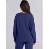 imageANRABESS Womens Fuzzy Fleece Pajama Sets 2 Piece Outfits Long Sleeve Top Wide Leg Pants Lounge Matching Set 2025 Fall WinterNavy Blue