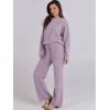 imageANRABESS Womens Fuzzy Fleece Pajama Sets 2 Piece Outfits Long Sleeve Top Wide Leg Pants Lounge Matching Set 2025 Fall WinterPurple