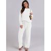 imageANRABESS Womens Fuzzy Fleece Pajama Sets 2 Piece Outfits Long Sleeve Top Wide Leg Pants Lounge Matching Set 2025 Fall WinterWhite