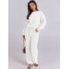 imageANRABESS Womens Fuzzy Fleece Pajama Sets 2 Piece Outfits Long Sleeve Top Wide Leg Pants Lounge Matching Set 2025 Fall WinterWhite