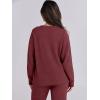 imageANRABESS Womens Fuzzy Fleece Pajama Sets 2 Piece Outfits Long Sleeve Top Wide Leg Pants Lounge Matching Set 2025 Fall WinterWine Red