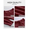 imageANRABESS Womens Fuzzy Fleece Pajama Sets 2 Piece Outfits Long Sleeve Top Wide Leg Pants Lounge Matching Set 2025 Fall WinterWine Red