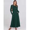 imageANRABESS Womens Long Sleeve Maxi Dress 2025 Fall Casual Button Fit ampamp Flare ALine Swing Flowy Long Dresses Winter TrendyDeep Green