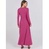 imageANRABESS Womens Long Sleeve Maxi Dress 2025 Fall Casual Button Fit ampamp Flare ALine Swing Flowy Long Dresses Winter TrendyHot Pink