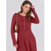 imageANRABESS Womens Long Sleeve Maxi Dress 2025 Fall Casual Button Fit ampamp Flare ALine Swing Flowy Long Dresses Winter TrendyRed