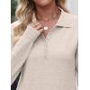 imageANRABESS Womens Long Sleeve Polo Sweaters Knit Button Shirt Lightweight Dressy Casual Basic Pullover Tops 2025 Fall FashionAlmond