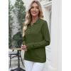 imageANRABESS Womens Long Sleeve Polo Sweaters Knit Button Shirt Lightweight Dressy Casual Basic Pullover Tops 2025 Fall FashionArmy Green