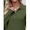 imageANRABESS Womens Long Sleeve Polo Sweaters Knit Button Shirt Lightweight Dressy Casual Basic Pullover Tops 2025 Fall FashionArmy Green
