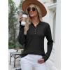 imageANRABESS Womens Long Sleeve Polo Sweaters Knit Button Shirt Lightweight Dressy Casual Basic Pullover Tops 2025 Fall FashionBlack