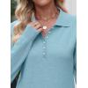imageANRABESS Womens Long Sleeve Polo Sweaters Knit Button Shirt Lightweight Dressy Casual Basic Pullover Tops 2025 Fall FashionLight Blue