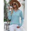 imageANRABESS Womens Long Sleeve Polo Sweaters Knit Button Shirt Lightweight Dressy Casual Basic Pullover Tops 2025 Fall FashionLight Blue