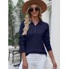 imageANRABESS Womens Long Sleeve Polo Sweaters Knit Button Shirt Lightweight Dressy Casual Basic Pullover Tops 2025 Fall FashionNavy Blue