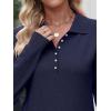 imageANRABESS Womens Long Sleeve Polo Sweaters Knit Button Shirt Lightweight Dressy Casual Basic Pullover Tops 2025 Fall FashionNavy Blue