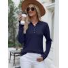 imageANRABESS Womens Long Sleeve Polo Sweaters Knit Button Shirt Lightweight Dressy Casual Basic Pullover Tops 2025 Fall FashionNavy Blue