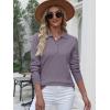 imageANRABESS Womens Long Sleeve Polo Sweaters Knit Button Shirt Lightweight Dressy Casual Basic Pullover Tops 2025 Fall FashionNutmeg