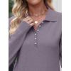 imageANRABESS Womens Long Sleeve Polo Sweaters Knit Button Shirt Lightweight Dressy Casual Basic Pullover Tops 2025 Fall FashionNutmeg