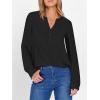 imageANRABESS Womens Long Sleeve Shirts 2025 Fall Henley Business Dressy Casual Tops V Neck Button Down TShirts Work BlousesBlack