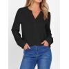 imageANRABESS Womens Long Sleeve Shirts 2025 Fall Henley Business Dressy Casual Tops V Neck Button Down TShirts Work BlousesBlack