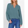 imageANRABESS Womens Long Sleeve Shirts 2025 Fall Henley Business Dressy Casual Tops V Neck Button Down TShirts Work BlousesLake