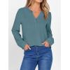 imageANRABESS Womens Long Sleeve Shirts 2025 Fall Henley Business Dressy Casual Tops V Neck Button Down TShirts Work BlousesLake