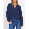 imageANRABESS Womens Long Sleeve Shirts 2025 Fall Henley Business Dressy Casual Tops V Neck Button Down TShirts Work BlousesNavy Blue