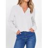 imageANRABESS Womens Long Sleeve Shirts 2025 Fall Henley Business Dressy Casual Tops V Neck Button Down TShirts Work BlousesWhite