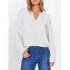 imageANRABESS Womens Long Sleeve Shirts 2025 Fall Henley Business Dressy Casual Tops V Neck Button Down TShirts Work BlousesWhite