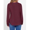 imageANRABESS Womens Long Sleeve Shirts 2025 Fall Henley Business Dressy Casual Tops V Neck Button Down TShirts Work BlousesWine Red