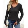 imageANRABESS Womens Long Sleeve Shirts V Neck Lightweight Sweater Tops 2025 Fall Dressy Casual Work Tunic BlouseBlack