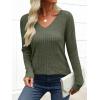 imageANRABESS Womens Long Sleeve Shirts V Neck Lightweight Sweater Tops 2025 Fall Dressy Casual Work Tunic BlouseDeep Green