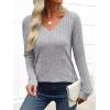 imageANRABESS Womens Long Sleeve Shirts V Neck Lightweight Sweater Tops 2025 Fall Dressy Casual Work Tunic BlouseGrey