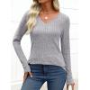 imageANRABESS Womens Long Sleeve Shirts V Neck Lightweight Sweater Tops 2025 Fall Dressy Casual Work Tunic BlouseGrey