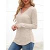 imageANRABESS Womens Long Sleeve Shirts V Neck Lightweight Sweater Tops 2025 Fall Dressy Casual Work Tunic BlouseLight Khaki