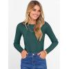imageANRABESS Womens Long Sleeve Slim Fit Crewneck Lightweight Sweaters 2025 Fall Winter Basic Fitted Rib Knit Pullover TopsDark Green