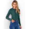imageANRABESS Womens Long Sleeve Slim Fit Crewneck Lightweight Sweaters 2025 Fall Winter Basic Fitted Rib Knit Pullover TopsDark Green
