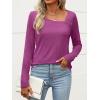 imageANRABESS Womens Long Sleeve Tops Asymmetrical Buttons Neck Tunic Shirts Dressy Casual Blouse 2025 Fall OutfitsFuchsia