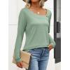 imageANRABESS Womens Long Sleeve Tops Asymmetrical Buttons Neck Tunic Shirts Dressy Casual Blouse 2025 Fall OutfitsLight Green