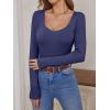imageANRABESS Womens Long Sleeve Tops Sweetheart Neck Ribbed Knit Slim Fitted Shirts Basic Layer Tees 2025 Fall OutfitsNavy Blue