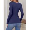 imageANRABESS Womens Long Sleeve Tops Sweetheart Neck Ribbed Knit Slim Fitted Shirts Basic Layer Tees 2025 Fall OutfitsNavy Blue