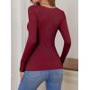 imageANRABESS Womens Long Sleeve Tops Sweetheart Neck Ribbed Knit Slim Fitted Shirts Basic Layer Tees 2025 Fall OutfitsWine Red
