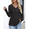 imageANRABESS Womens Long Sleeve Tunic Tops for Leggings Casual V Neck Button Shirts 2025 Fall Light Pullover Sweaters BlouseBlack