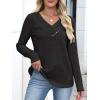 imageANRABESS Womens Long Sleeve Tunic Tops for Leggings Casual V Neck Button Shirts 2025 Fall Light Pullover Sweaters BlouseBlack