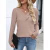imageANRABESS Womens Long Sleeve Tunic Tops for Leggings Casual V Neck Button Shirts 2025 Fall Light Pullover Sweaters BlouseKhaki