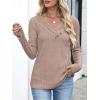 imageANRABESS Womens Long Sleeve Tunic Tops for Leggings Casual V Neck Button Shirts 2025 Fall Light Pullover Sweaters BlouseKhaki