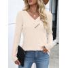 imageANRABESS Womens Long Sleeve Tunic Tops for Leggings Casual V Neck Button Shirts 2025 Fall Light Pullover Sweaters BlouseYellow Beige