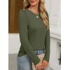 imageANRABESS Womens Puff Long Sleeve Shirts Crewneck Fall Tops Basic Dressy Casual Blouses 2025 Trendy OutfitsArmy Green