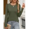 imageANRABESS Womens Puff Long Sleeve Shirts Crewneck Fall Tops Basic Dressy Casual Blouses 2025 Trendy OutfitsArmy Green